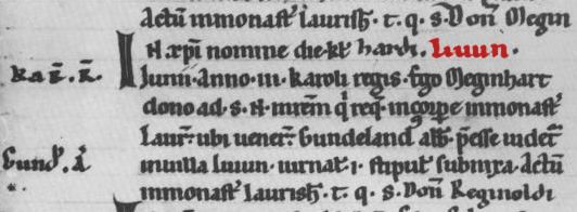 Liuun im Lorscher Codex